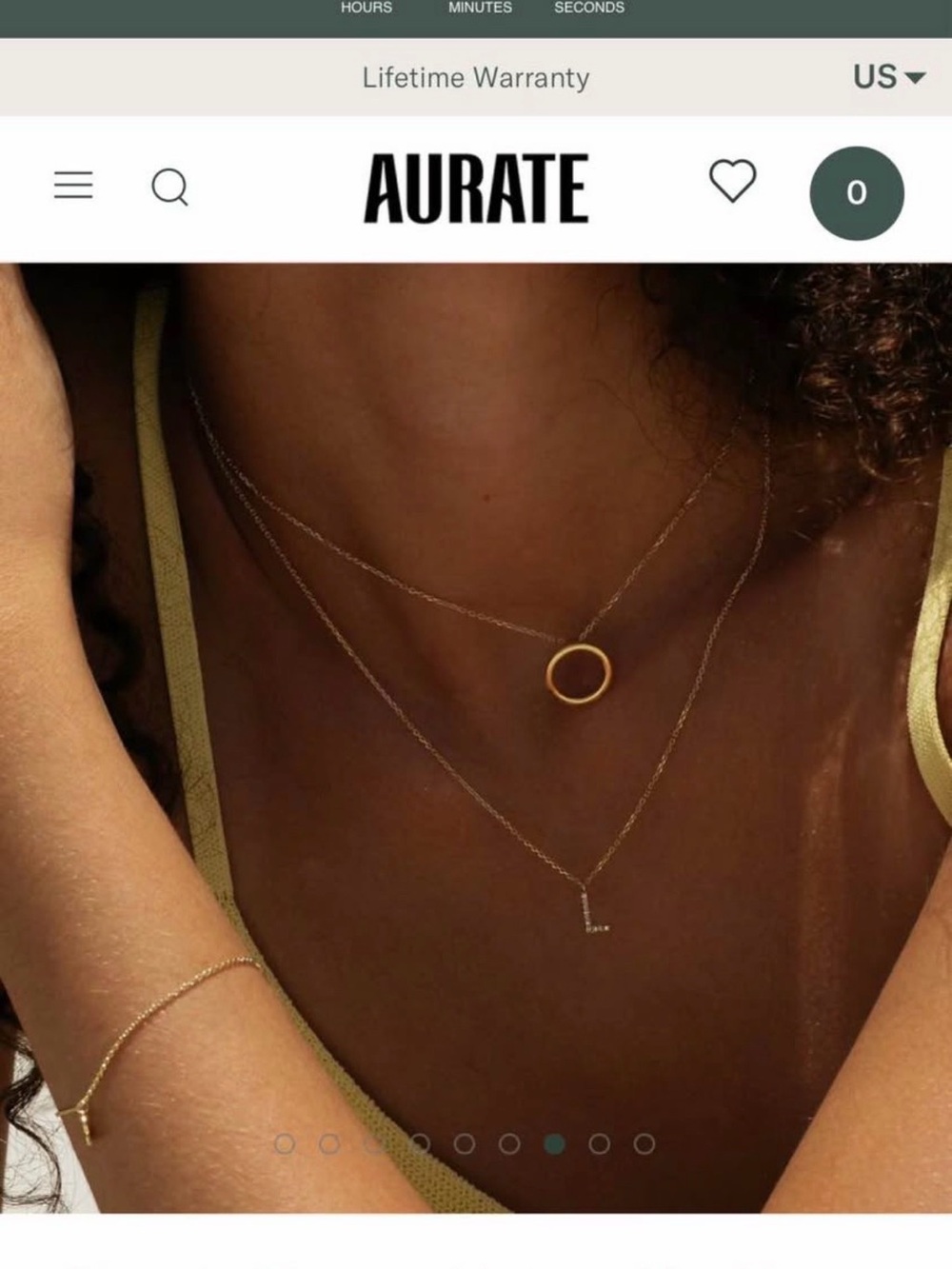Aurate Classic Diamond Letter ‘S’  Necklace